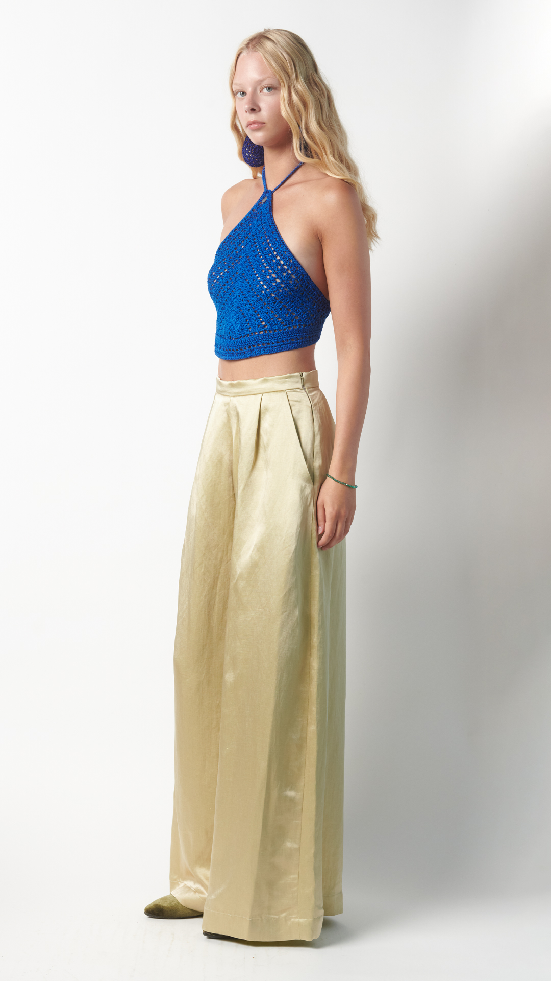 Pantalone palazzo verde lime