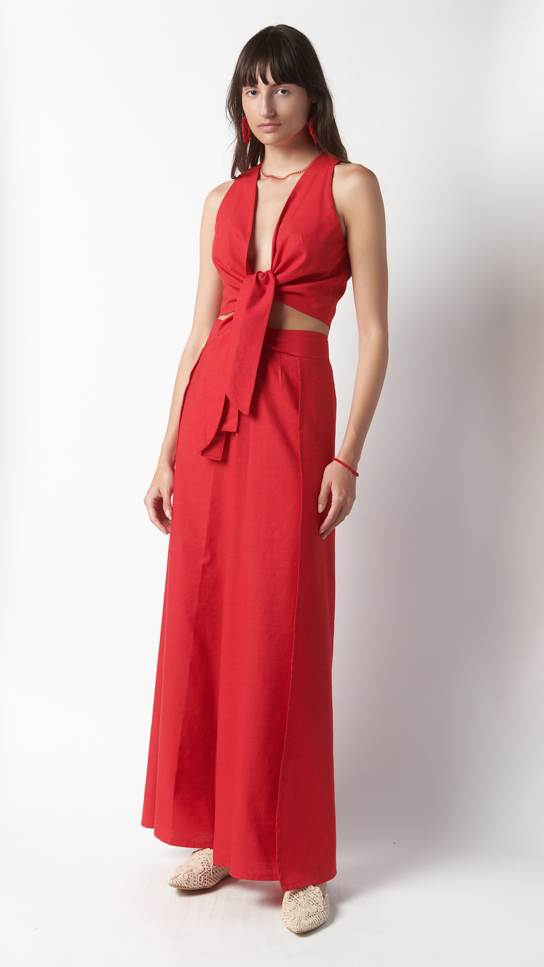 Pantalone pareo rosso