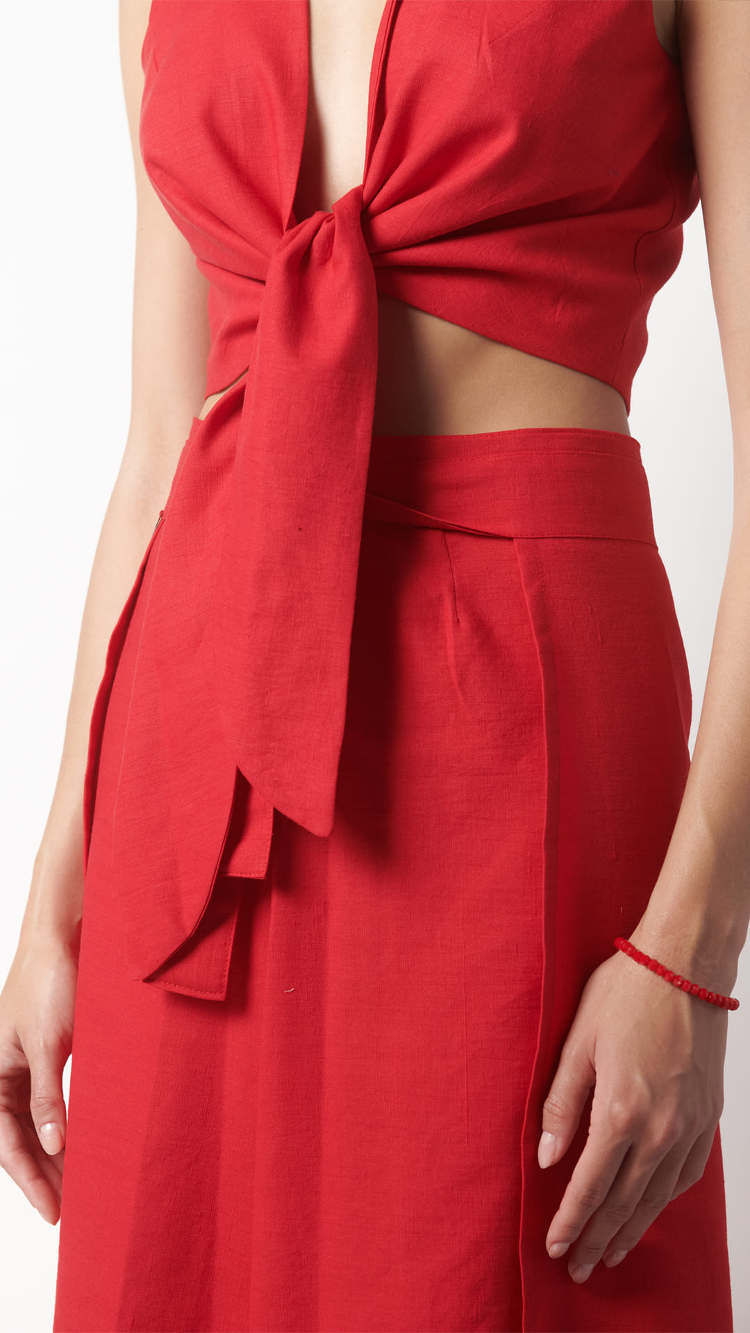 Top crop annodato rosso